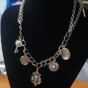 Fantastic Mythologie Multi-strand Necklace With Charms in Antique-gold-tone 10"